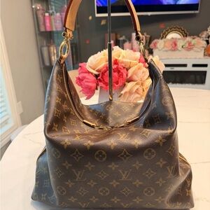 Louis Vuitton Classic Sully MM Monogram Hobo Bag